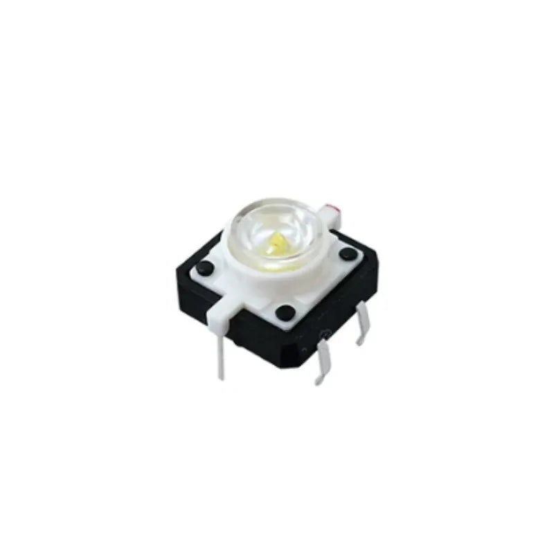 5PCS Reset Button Momentary Switch With Light 12x12x7.3mm Green Blue Red Yellow White LED Illuminated Tact Switch 12*12*7.3MM Peaceful Pleasures Health and Wellness White