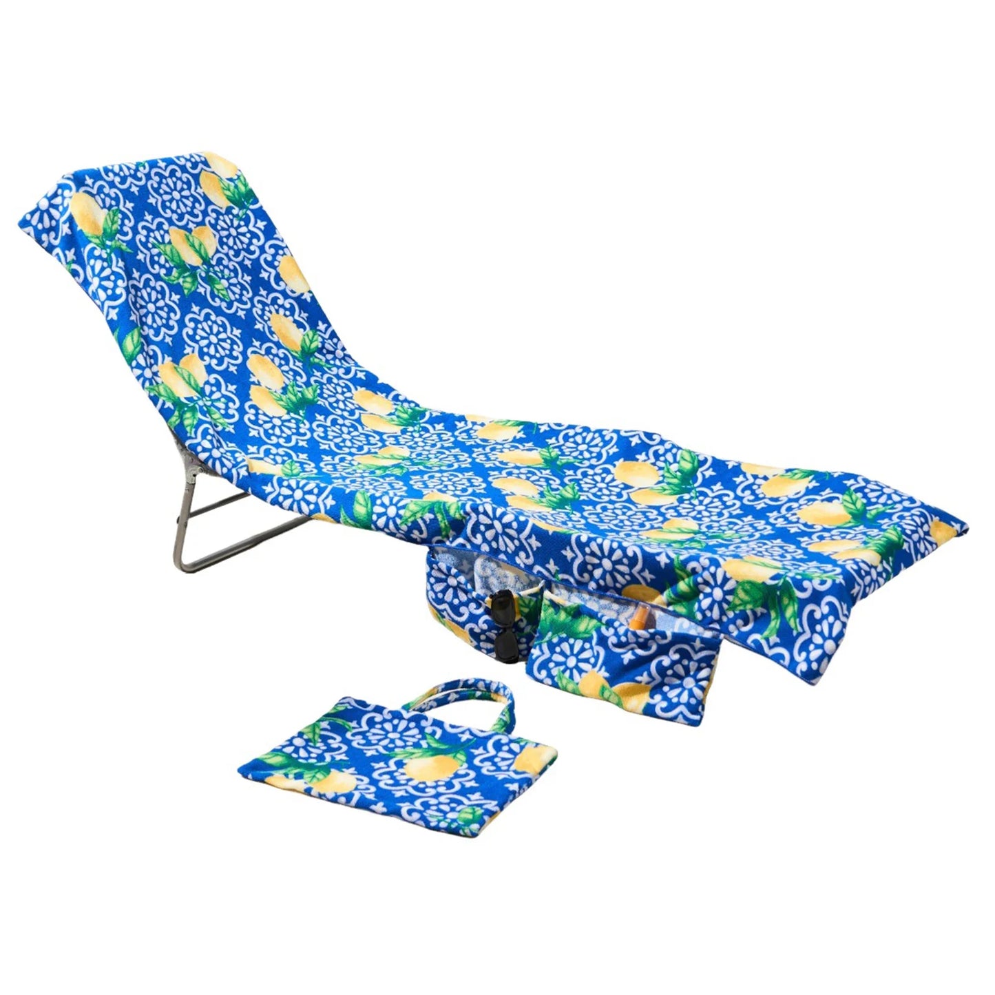 Lounge Chair Towel Cover,2-In-1 Beach Chair Cover Handbag,Super Absorbent And Soft Foldable Beach Chair Cover,for Beach/Hotels Peaceful Pleasures Health and Wellness A