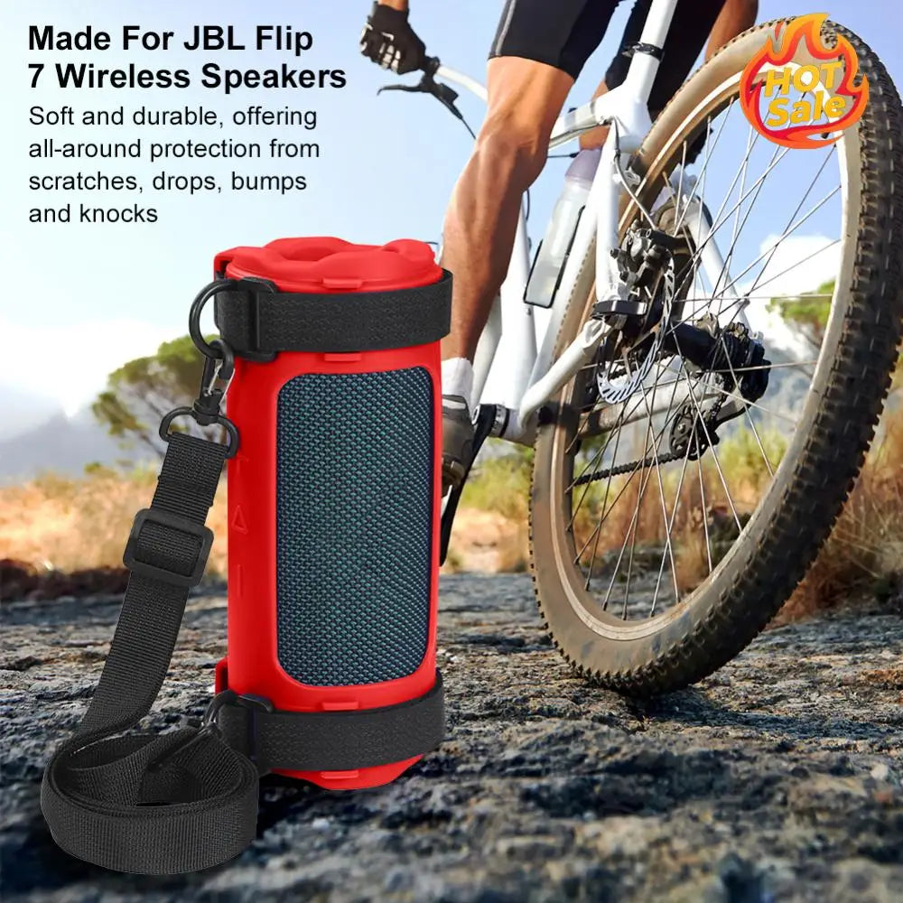 Silicone Case for JBL Flip 7 – Waterproof Cover & Strap