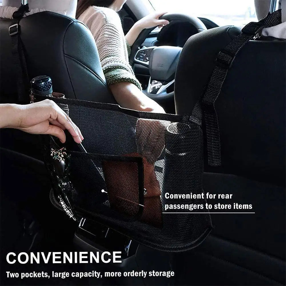 Large Capacity Car Seat Net Pocket Handbag Purse Holder Mesh Back Pouch Between Seats Storage Bag Organizer Car Accessories Peaceful Pleasures Health and Wellness