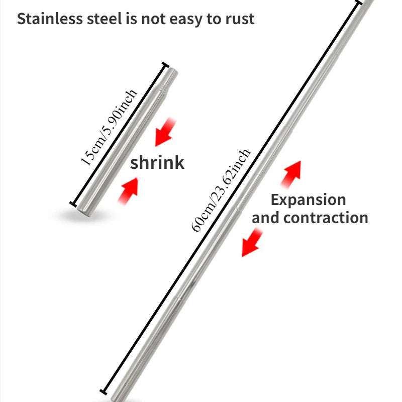 Extendable Fire Blowing Pipe | Stainless Steel Camping Tool Camping Fire Tool Peaceful Pleasures Health and Wellness