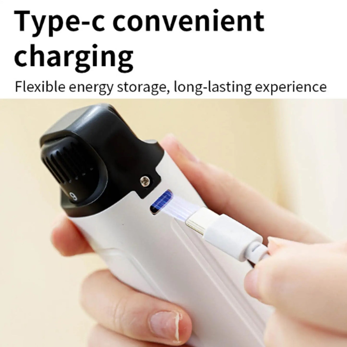 Quiet Nail Grinder for Dogs USB Rechargeable Double LED Lights 6-Speed Dog Electric Nail Grinder for Home Salon Travel Outdoor Peaceful Pleasures Health and Wellness