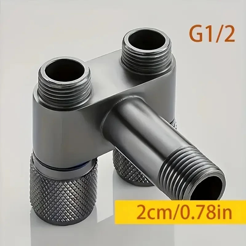 Stainless Steel Toilet Angle Valve | 1 Inlet 2 Outlet Water Tap