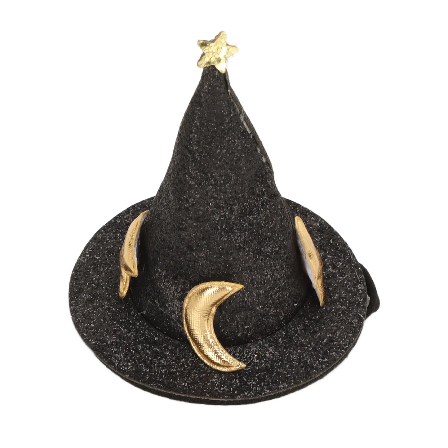 Hamster Hat Moon Star Pattern Hook and Loop Small Animal Top Hat Photo Prop Adjustable Chin Strap for Rabbits for Chinchillas Peaceful Pleasures Health and Wellness black