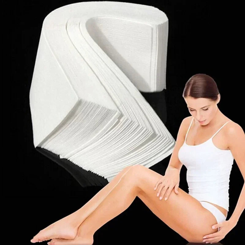 100-Pc Disposable Non-Woven Wax Strips – Face, Body & Legs