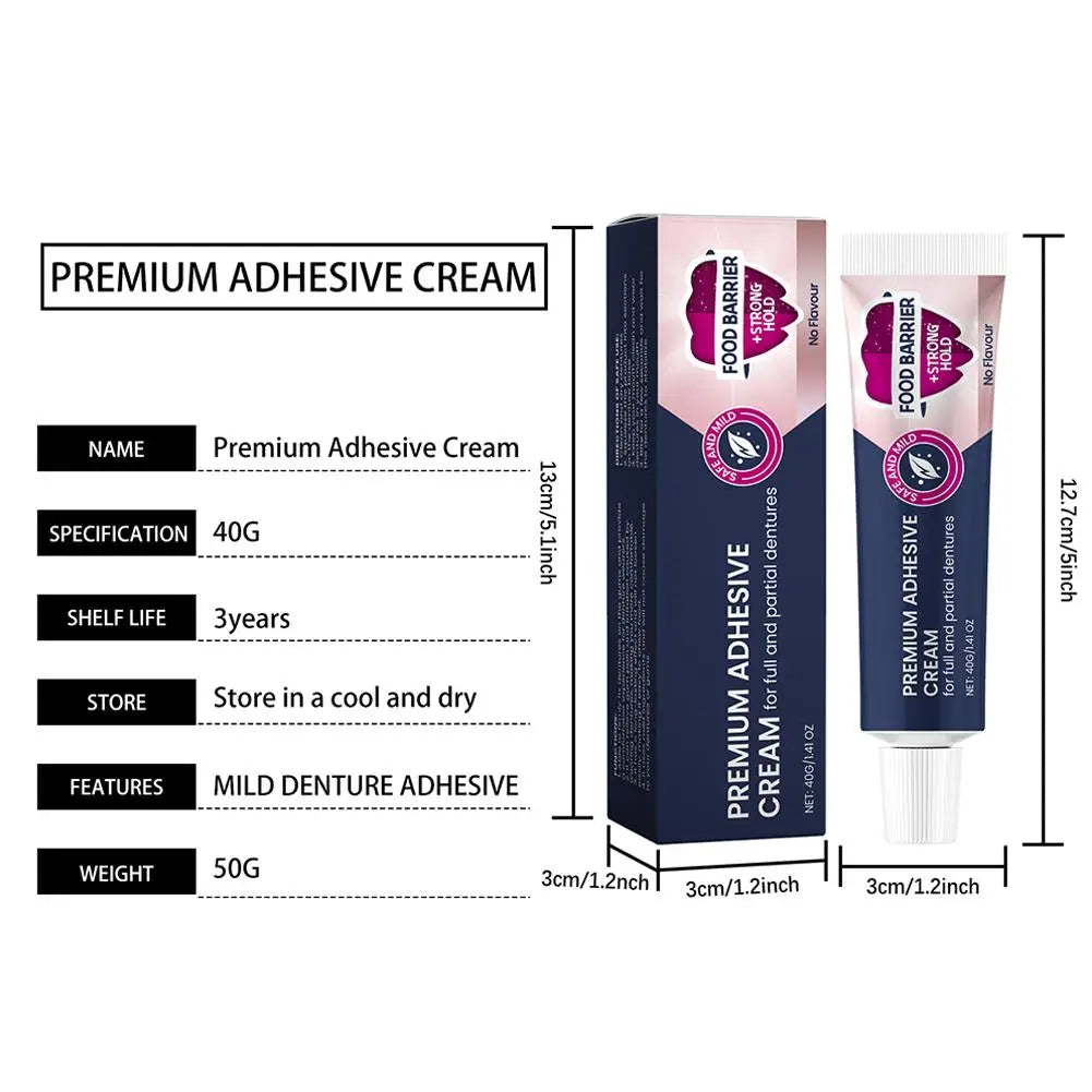 Strong Hold Denture Adhesive Cream – All-Day Secure Fit 40g