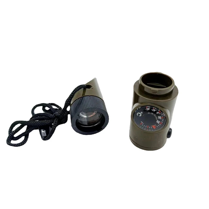 7-in-1 Survival Whistle with Compass | Outdoor Emergency Tool