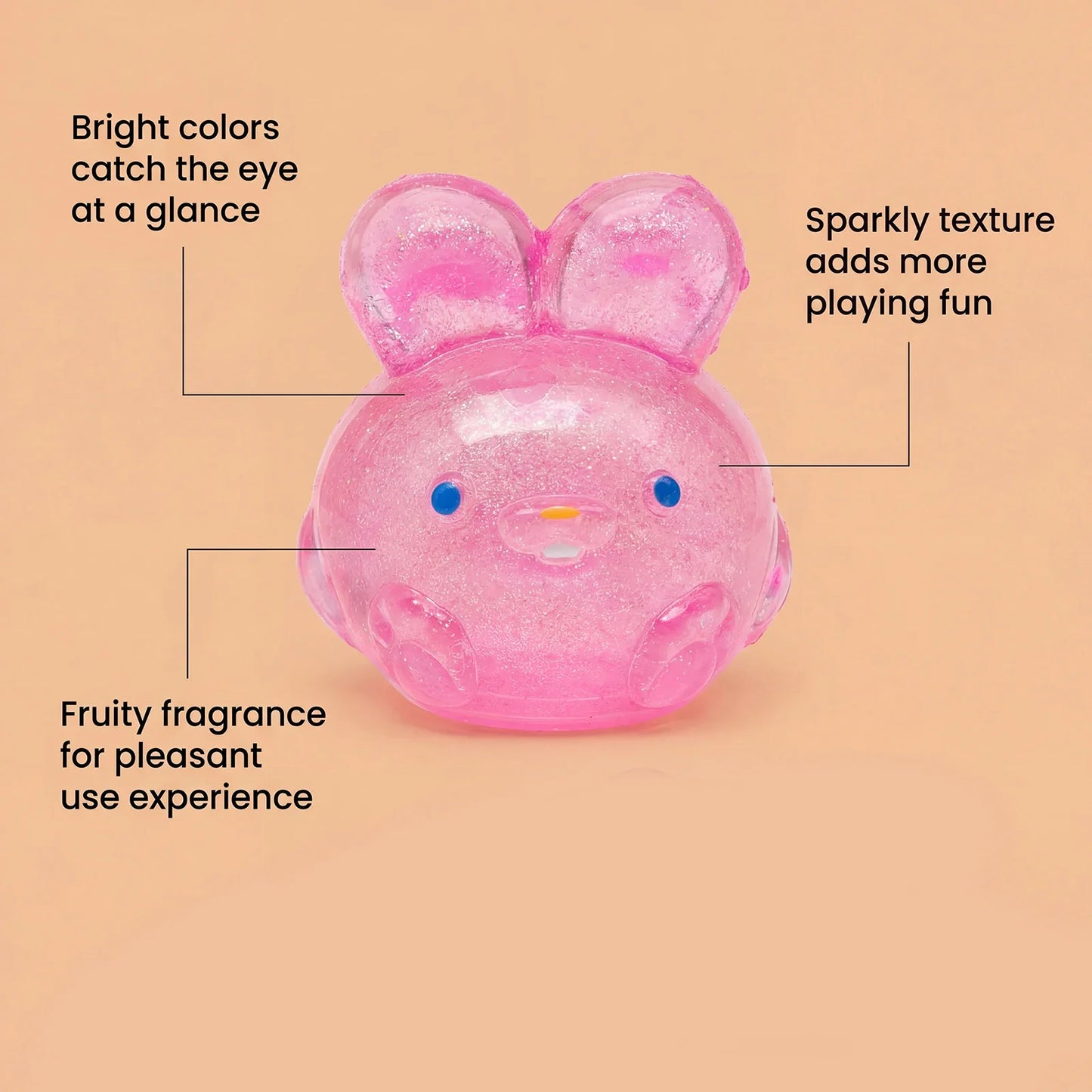 Rabbit Jelly Squishy Toy TPR Fidget – Kids & Adults Squeeze Fun