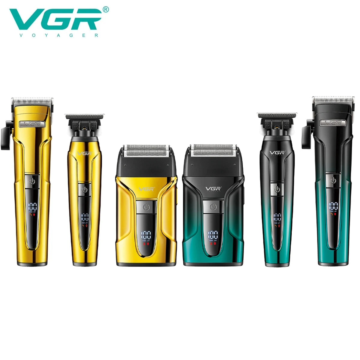 VGR 3-in-1 Hair Trimming Set Professional High end Electric Push Clipper Oil Head Carving Pusher LED Reciprocating Shaver V-694 Peaceful Pleasures Health and Wellness