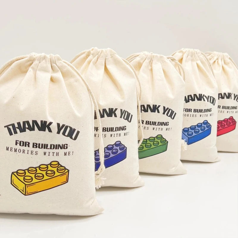 5-Pack Building Blocks Birthday Party Gift Bags for Kids