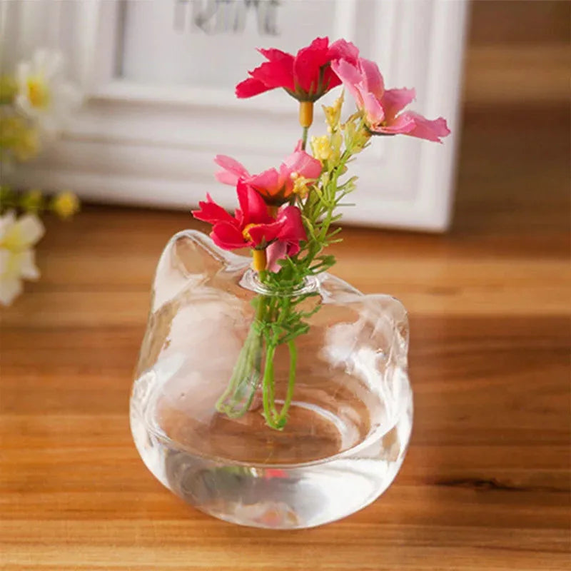 Cat-Shaped Glass Vase | Hydroponic Succulent Planter & Terrarium