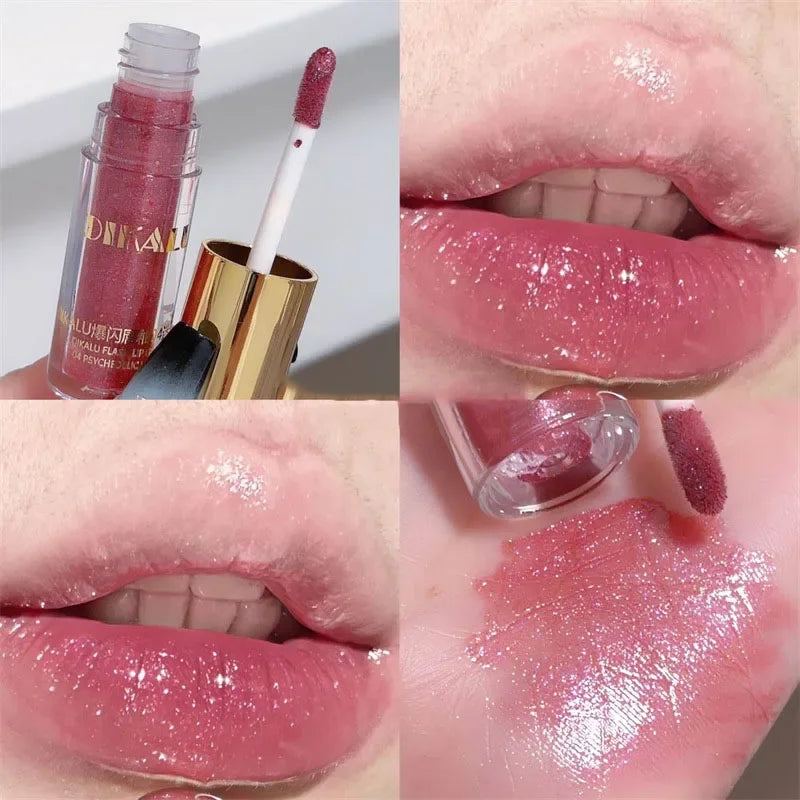 DIKALU Diamond Glitter Lip Gloss – 5 Colors, Waterproof Shimmer