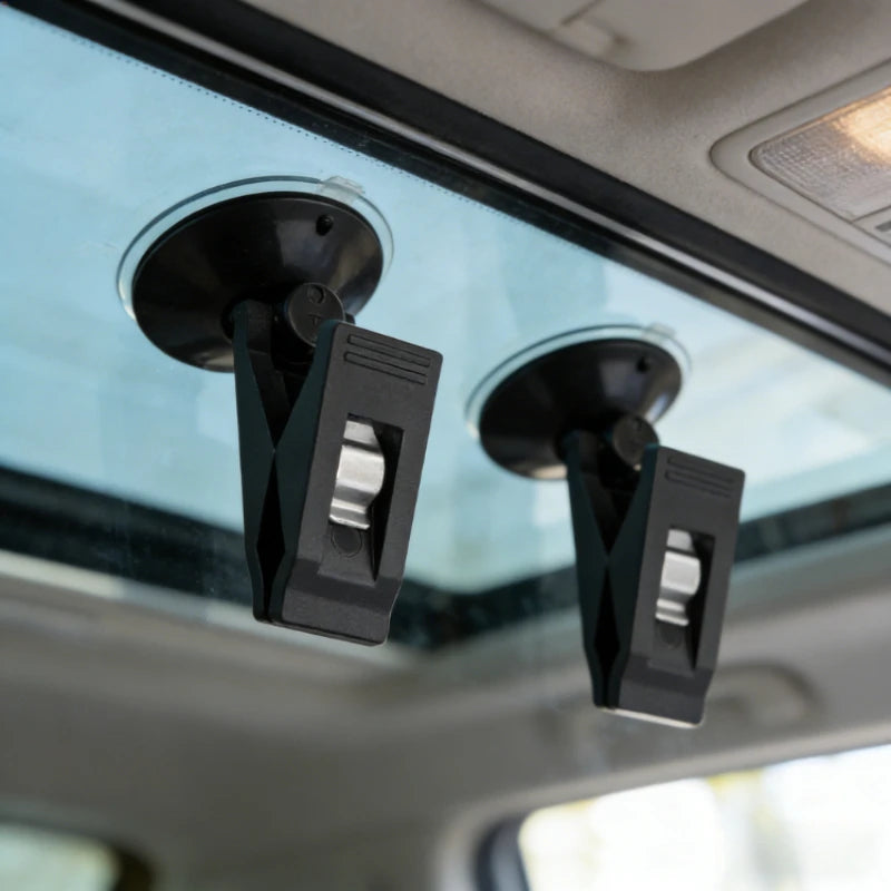 New Car Interior Window Clip Mount Black Suction Cap Clip Plastic Sucker Removable Holder for Sunshade Curtain Towel Ticket Tool Peaceful Pleasures Health and Wellness