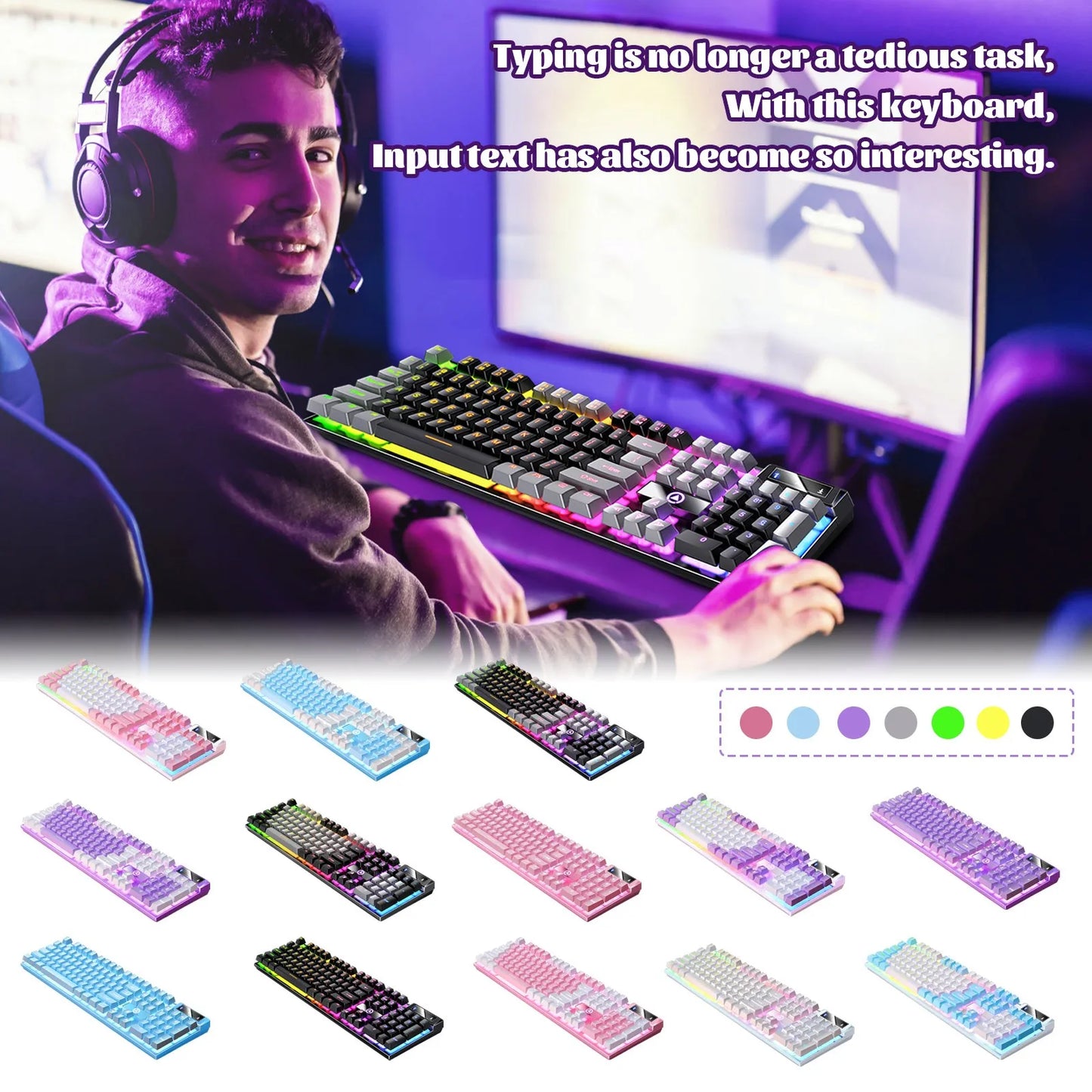 Carving K500 Wired Gaming Keyboard – RGB Backlit 104-Key