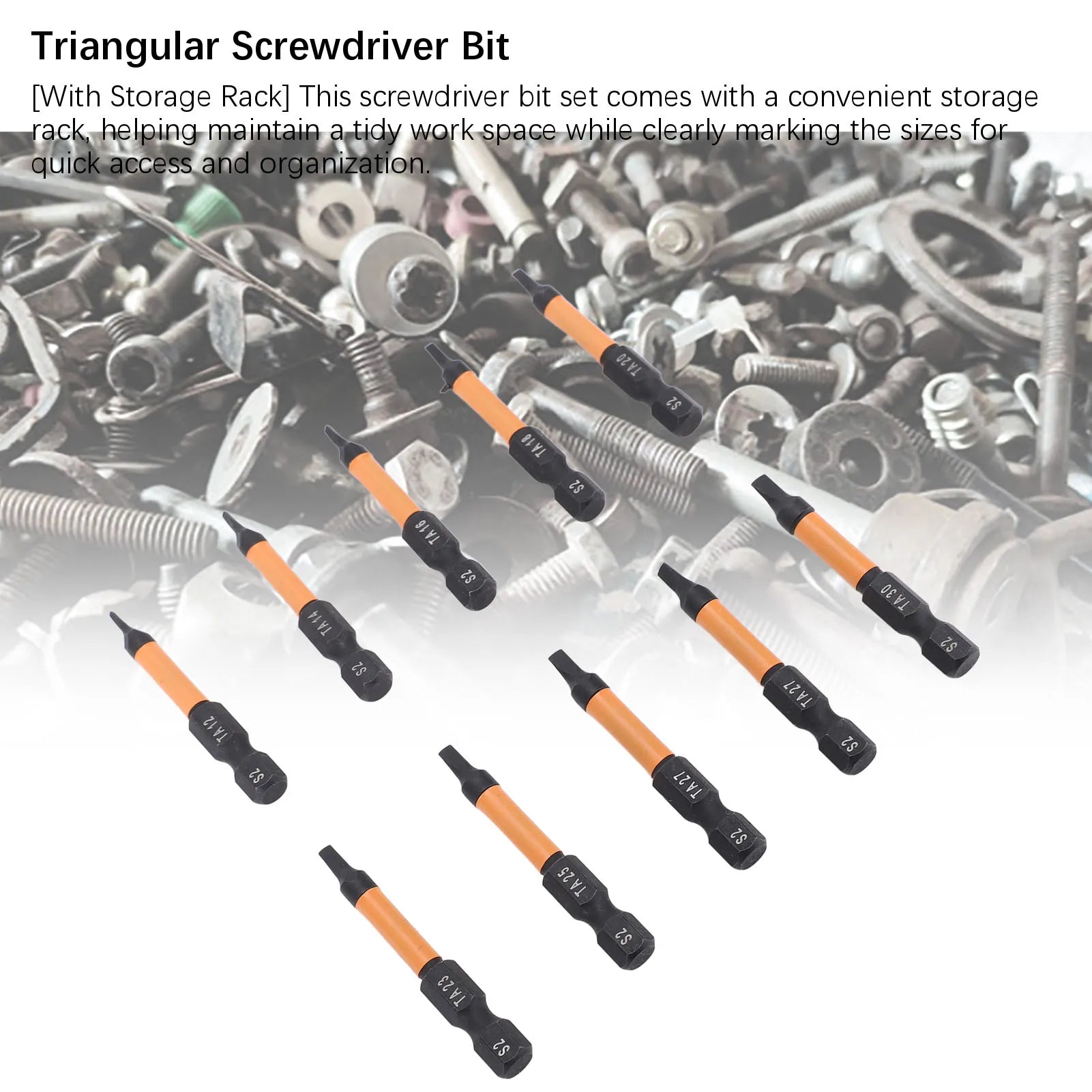 Triangular Drill Bit Set 1/4 Inch Hex Shank Triangular Screwdriver Bit 50mm Length High Strength with Storage Rack for Garage Peaceful Pleasures Health and Wellness