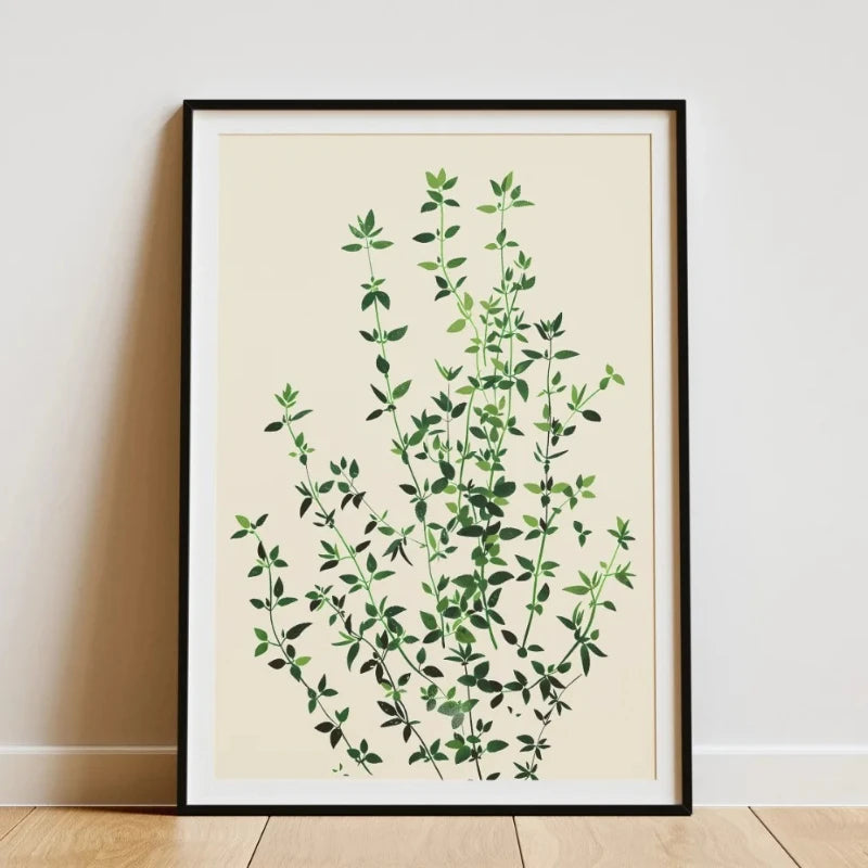 Minimalist Bamboo Tropical Leaf Botanical Canvas Wall Art Print