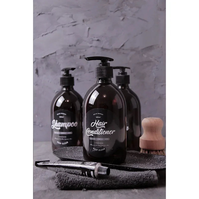 500ml Brown Pump Dispenser Bottle | Shampoo Body Wash