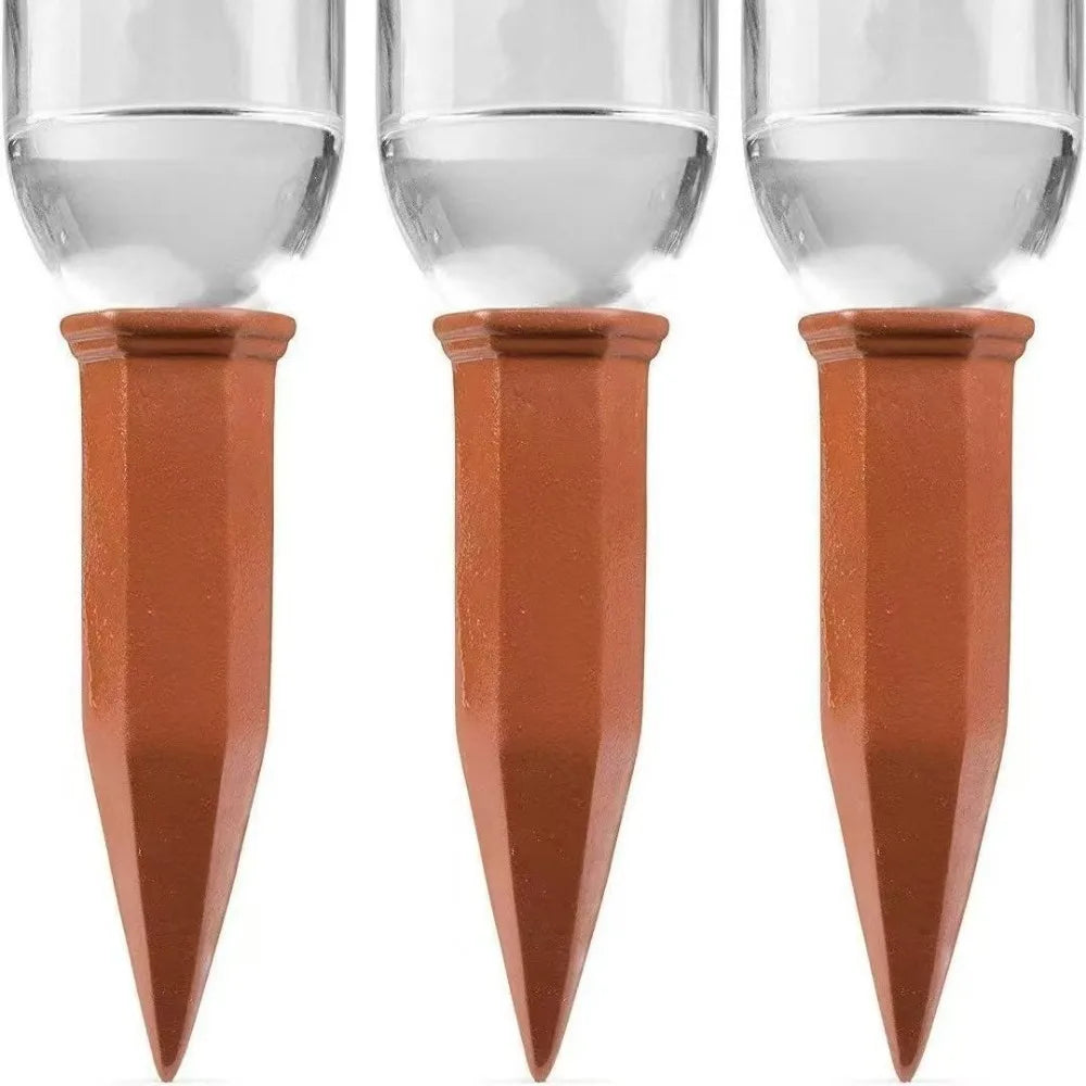 4-Pack Terracotta Self-Watering Spikes | Plant Drip Irrigation