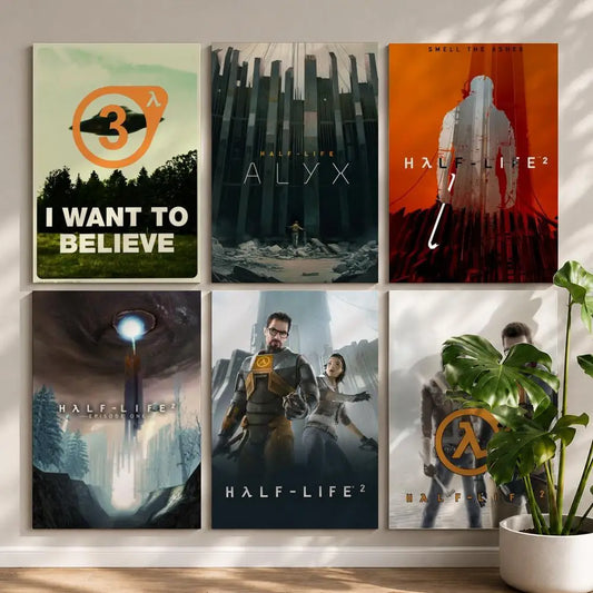 Half-Life 2 HD Self-Adhesive Waterproof Gaming Poster Wall Art Gaming Wall Poster Peaceful Pleasures Health and Wellness
