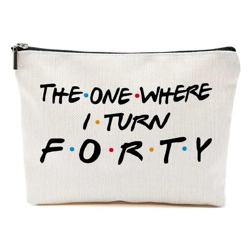 Funny 40th Birthday Gifts for Women 1986 Makeup Bag Cosmetic Travel 40 Year Old for Mom Friends Wife Birthday Party Decoration Peaceful Pleasures Health and Wellness B 15.5x22.5x4.5cm