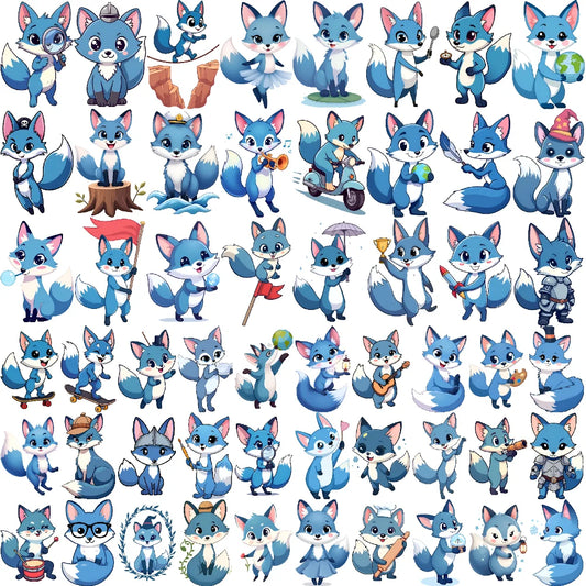 54-Piece Fox Cartoon Temporary Tattoo Stickers – Waterproof Temporary Tattoo Stickers Oasis Select