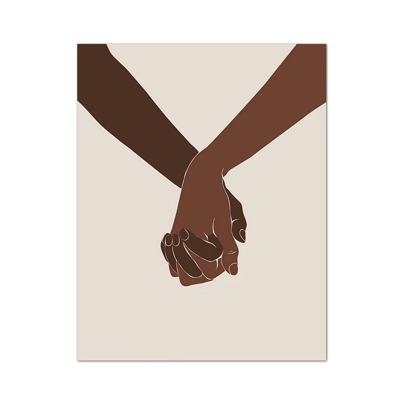 African American Couple Canvas Wall Art | Boho Love Print