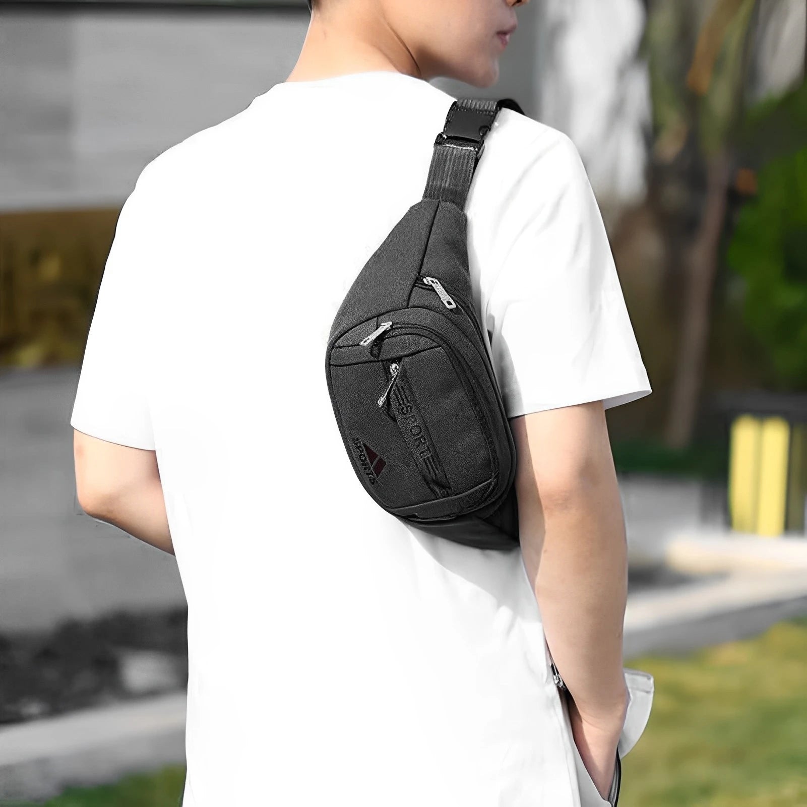 Men's Multifunctional Chest Bag with Adjustable Strap Outdoor Waist Bag for Shopping Camping Walking Peaceful Pleasures Health and Wellness