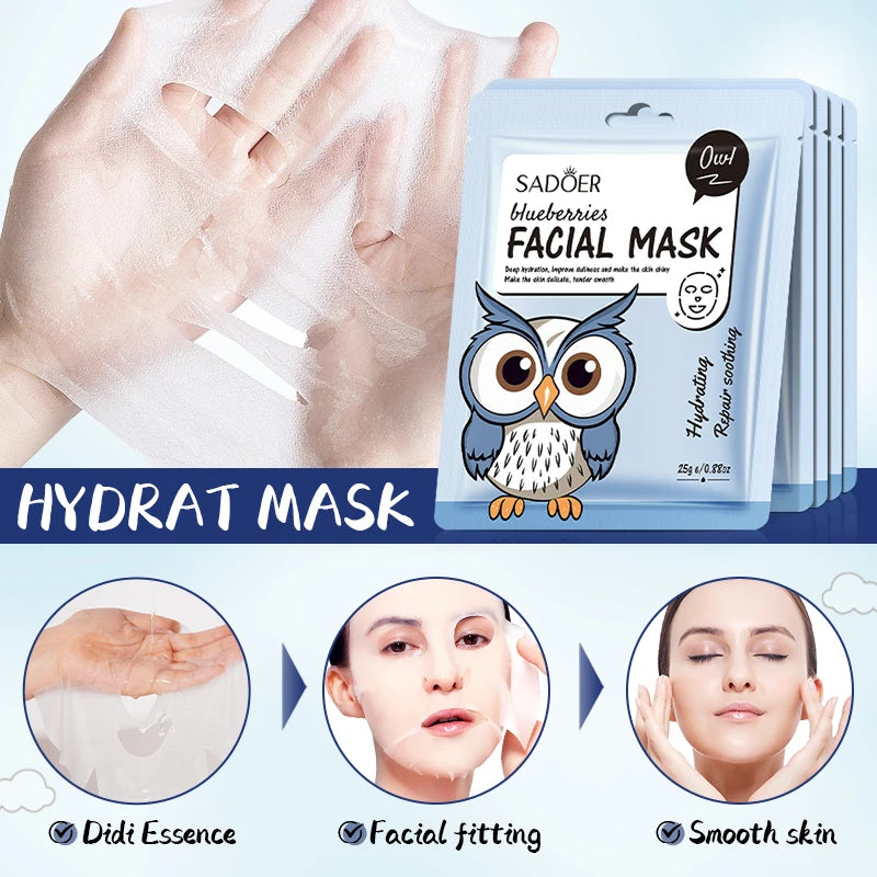 SADOER Fruit Facial Mask 5pc – Hydrating & Anti-Wrinkle