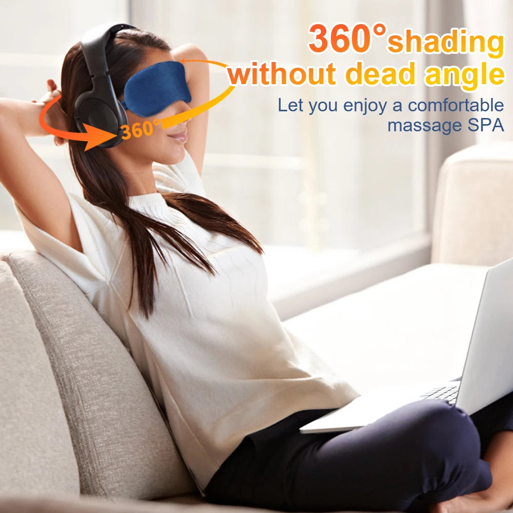 USB Eye Massager Heated Eye Shade Relieve Eye Fatiuge Remove Dark Circles Hot Eye Cover for Night Sleep Travel Office Eye Mask Peaceful Pleasures Health and Wellness