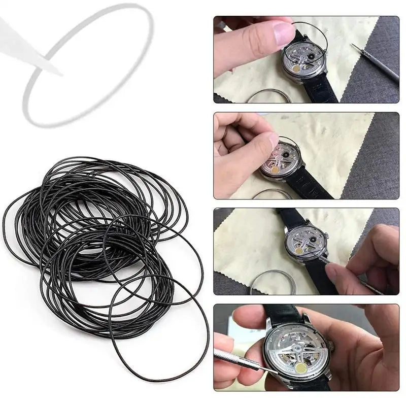 200Pcs Watch Back Case Rubber Waterproof O-Ring Gasket Repair Tools for Watchmaker Thickness 0.5Mm/0.6Mm High End Boxed Peaceful Pleasures Health and Wellness