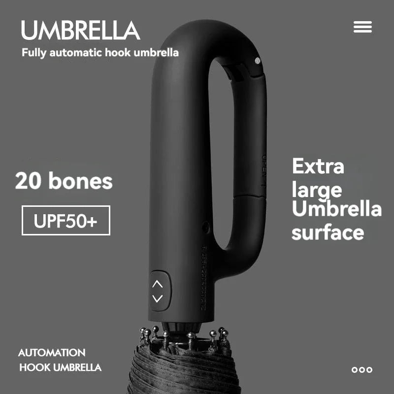 Automatic Folding Umbrella – Large Rib UV Sunshade, Unisex