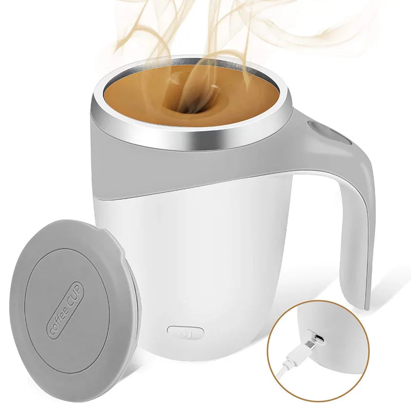 The travel automatic mixing cup - a portable rechargeable stainless steel rotating mixer for coffee and smoothie cups Peaceful Pleasures Health and Wellness