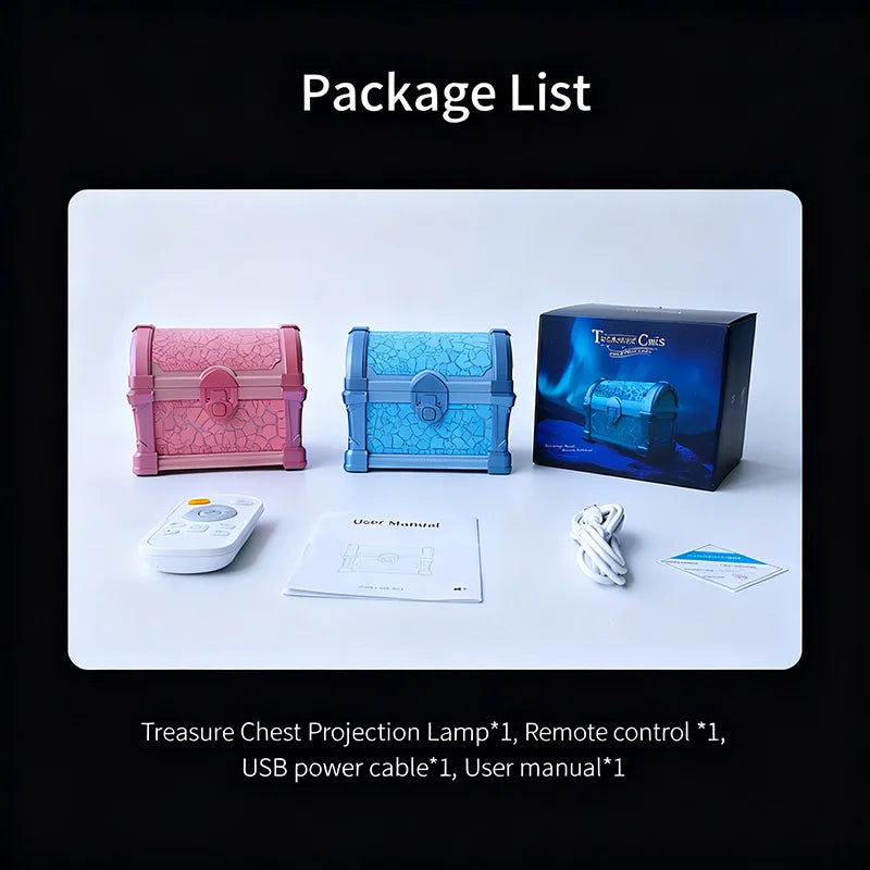 Treasure Chest Projector Night Light Bluetooth Speaker Galaxy Aurora Projection Lamp Ambient Northern Light For Room Decoration Peaceful Pleasures Health and Wellness