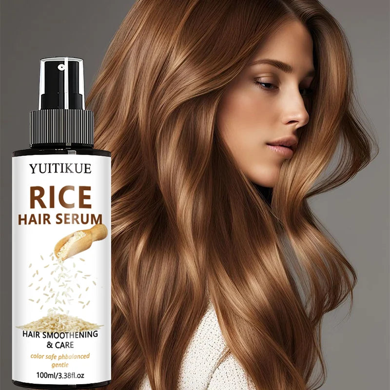 YUITIKUE Rice Hair Serum | For Hair Smoothening & Care | Color Safe, pH-Balanced & Gentle Formula For All Hair Types 100ml Peaceful Pleasures Health and Wellness