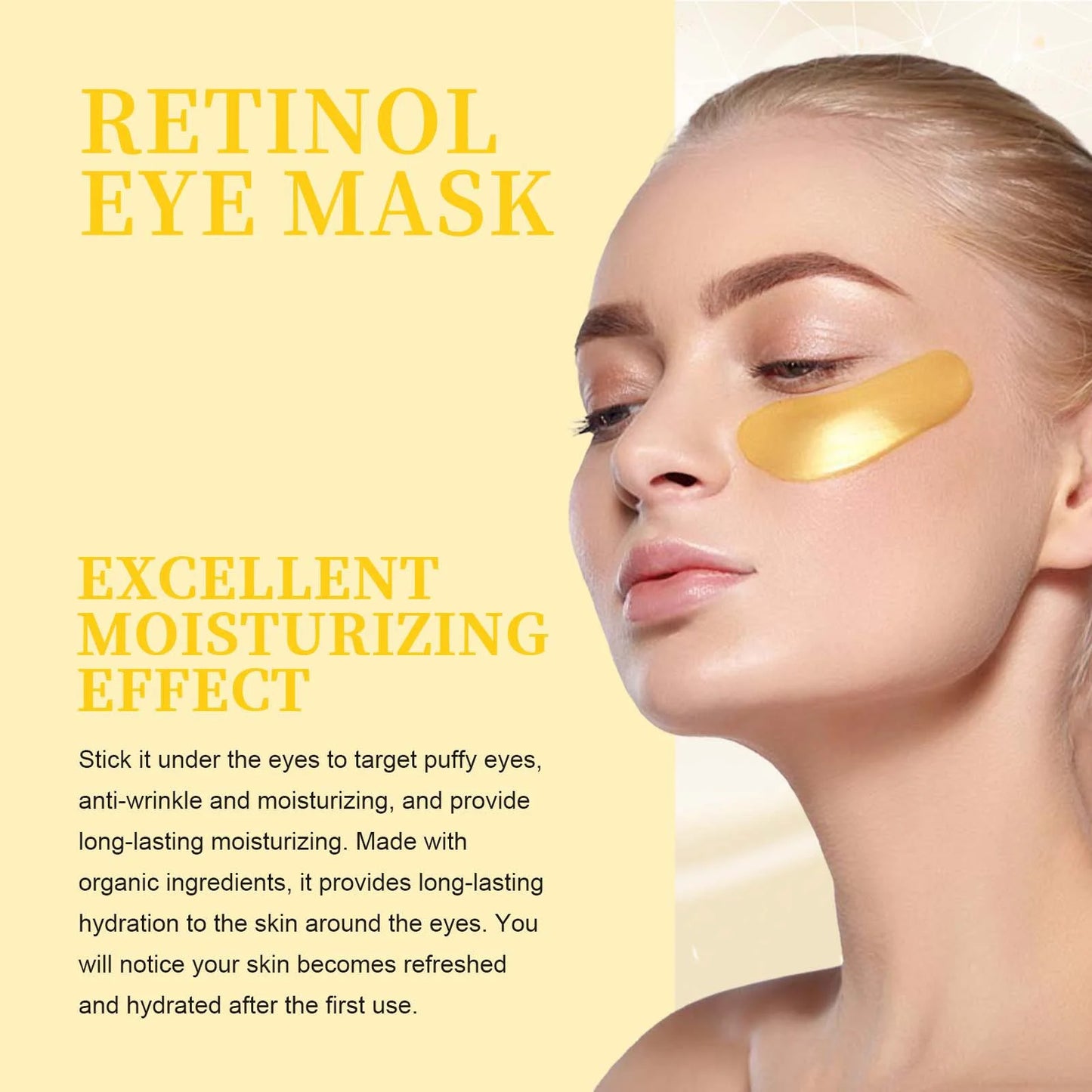 Hydrating Eye Mask Anti Dark Circles Eyes Bags Skin Firming Nourishing Brighten Reducing Fine Lines Retinol Under Eye Patches Peaceful Pleasures Health and Wellness