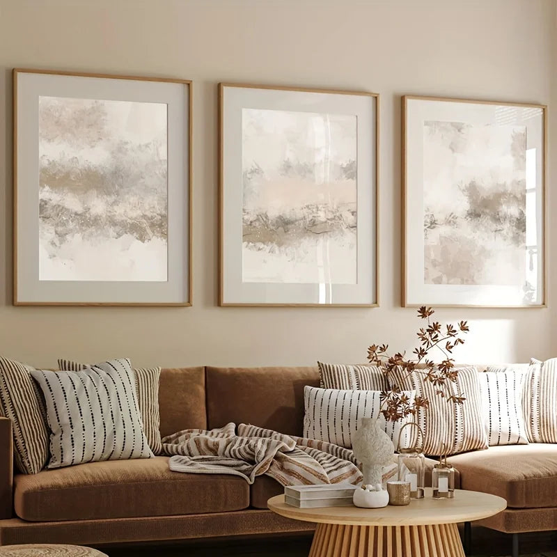 3pcs Abstract Art Prints Poster Modern Minimalist Brush Strokes Nordic Canvas Painting Wall Picture Interior Room Home Decor Peaceful Pleasures Health and Wellness