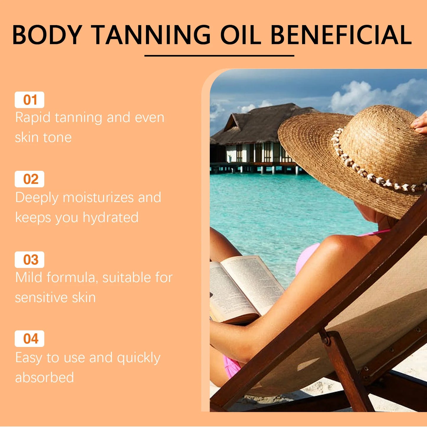 Moisturizing Tanning Oil for Natural Bronze Glow | 100ml