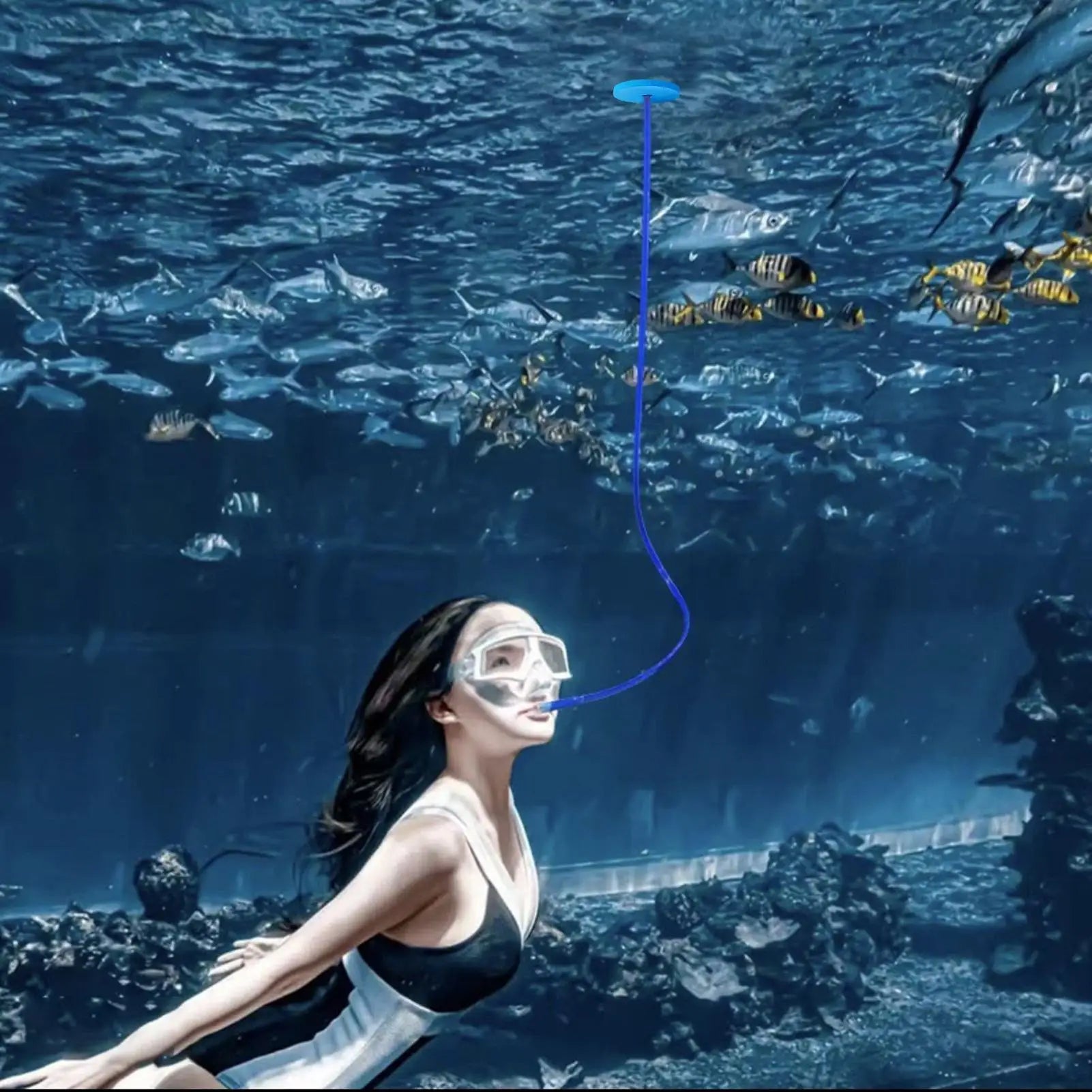 Full Dry Snorkel Tube – Foldable Silicone Anti-Choke Dive Gear Dry Snorkel Tube Peaceful Pleasures Health and Wellness