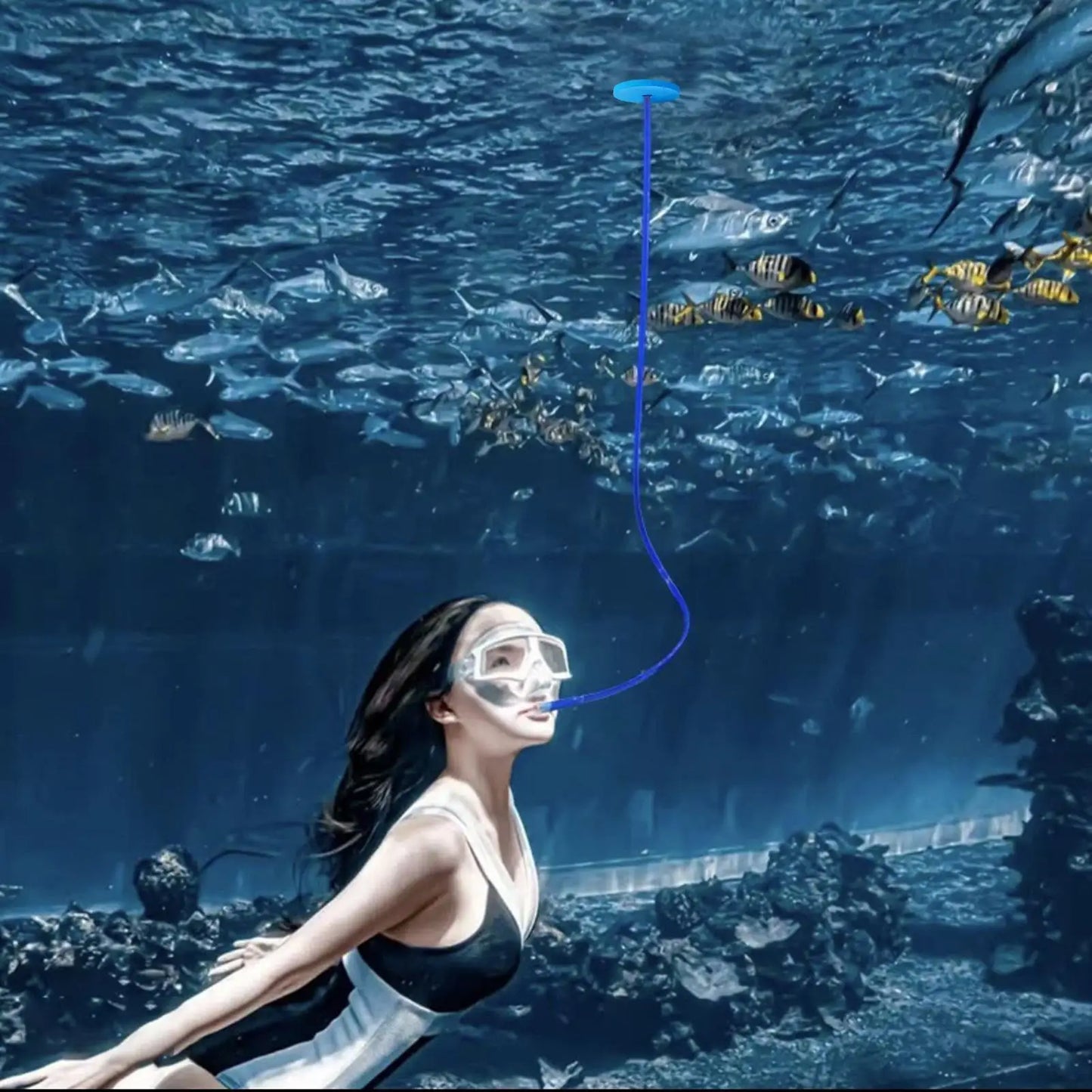 Full Dry Snorkel Tube – Foldable Silicone Diving Breathing Gear