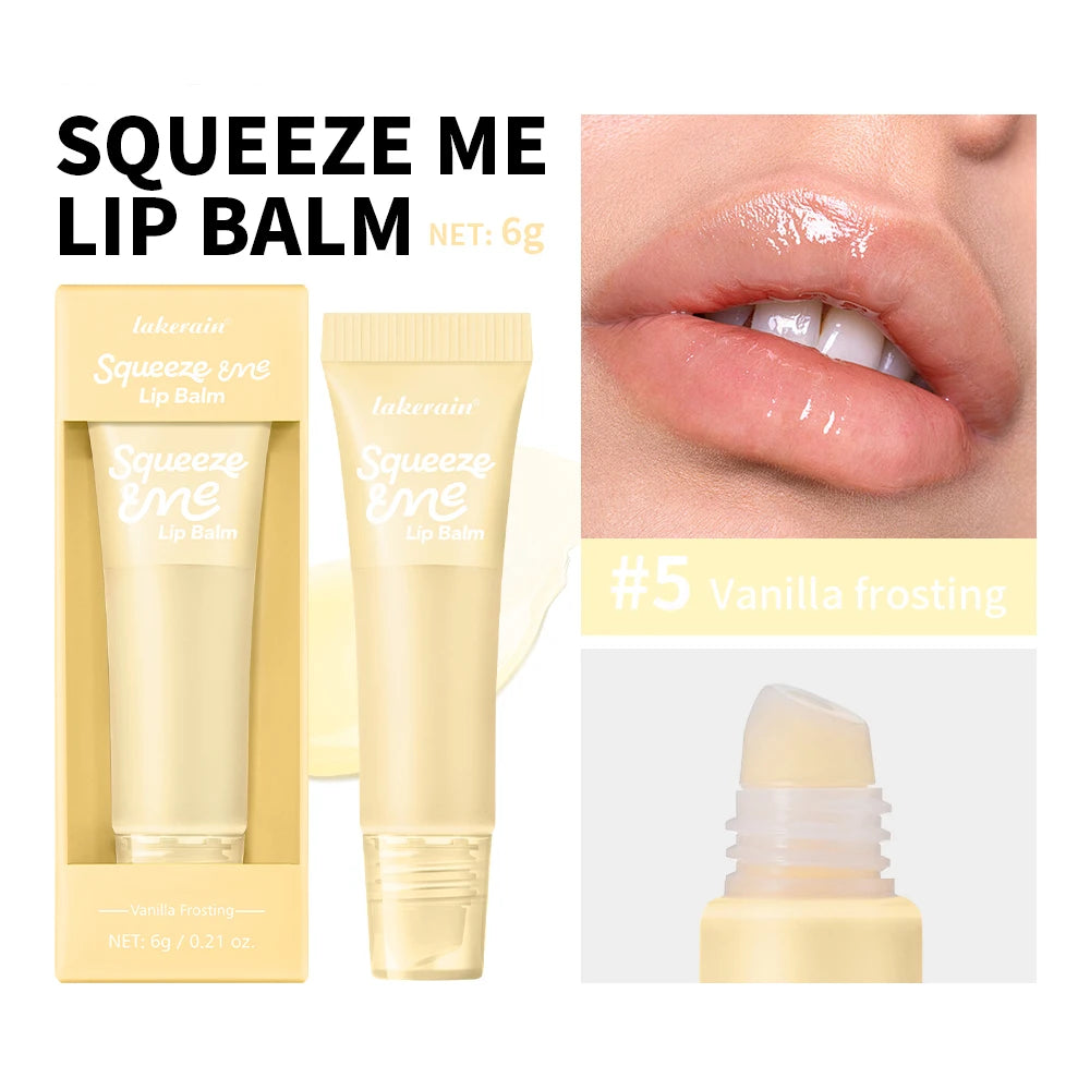 Lip Gloss Long Lasting Moisturizing Lip Balm with Hyaluronic Acid Sheer Strawberry Flavor Squeeze Tube Plumping Gloss Hydration Peaceful Pleasures Health and Wellness 5Vanilla Frosting