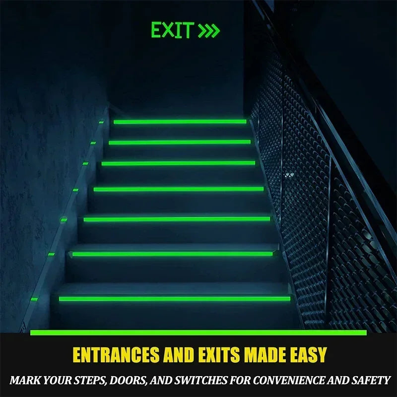5M Fluorescent Glow in Dark Tape, Night Vision Adhesive Stickers for Home Warning Party, Double Sided Luminous Tape for Useful Peaceful Pleasures Health and Wellness