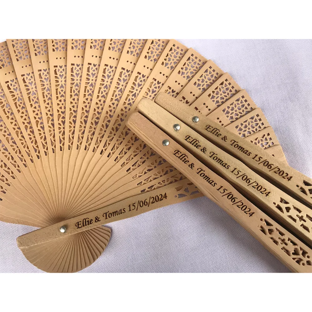 Custom 10Pcs Wooden Hand Fan Engraved Folding Wedding Fan Bachelorette Party Supplies Bridal Shower Bridesmaid Guest Gift Peaceful Pleasures Health and Wellness