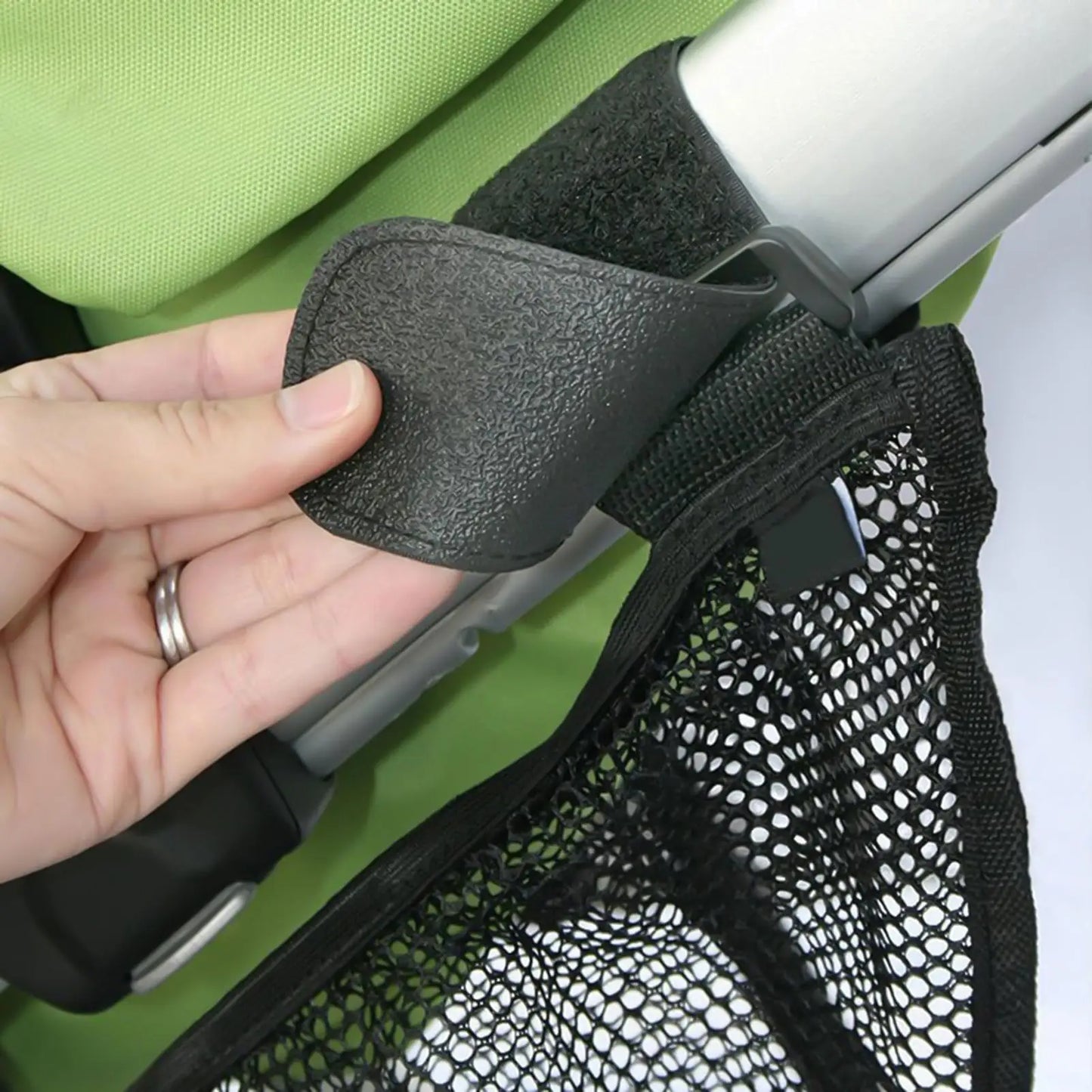 Universal Stroller Mesh Side Bag – Adjustable Non-Slip Cargo Net
