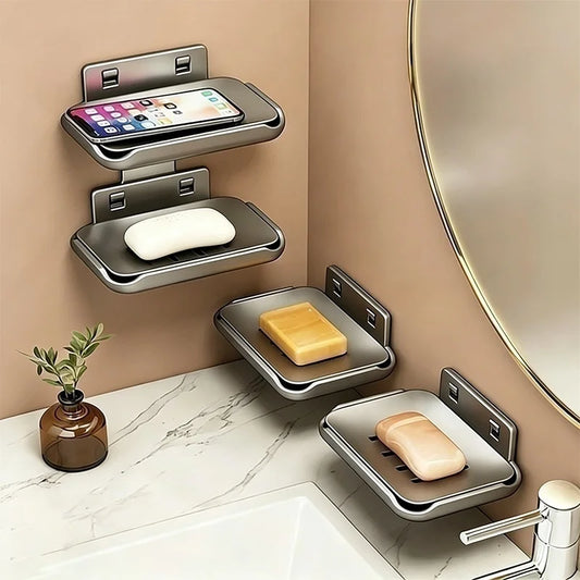 No-Drill Bathroom Corner Shelf Rack – Metal Soap Holder Bathroom Corner Shelf Peaceful Pleasures Health and Wellness