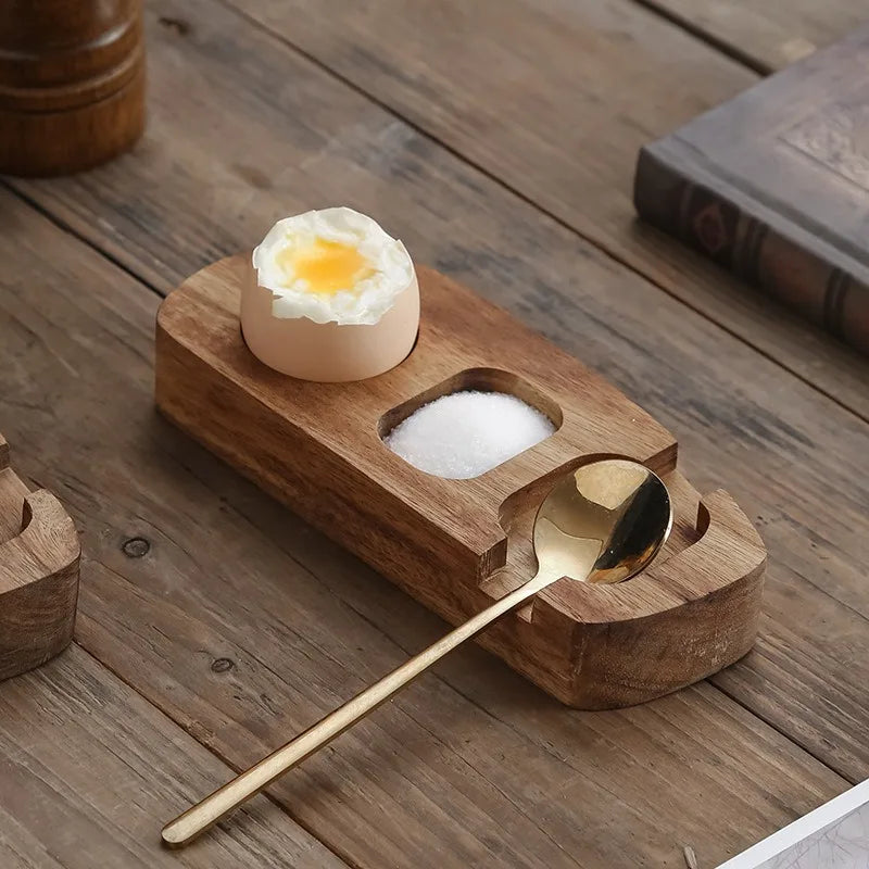 Multi-Function Wooden Egg Tray Handmade Creative Punch Cup Holder Eco-Friendly Simple Eggshell Cup Egg Holder Kitchen Accessorie Peaceful Pleasures Health and Wellness
