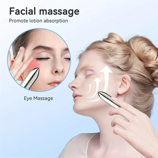 1pc Mini Vibrating Massager Facial And Eye Massage Treatment Promotes Lotion Absorption Portable For Home And Travel Beauty Tool Peaceful Pleasures Health and Wellness