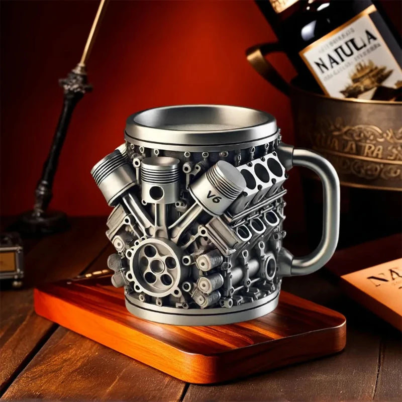 Interesting creative 450ml coffee cup ornament engine cup engine mug suitable for car enthusiasts as a gift Peaceful Pleasures Health and Wellness