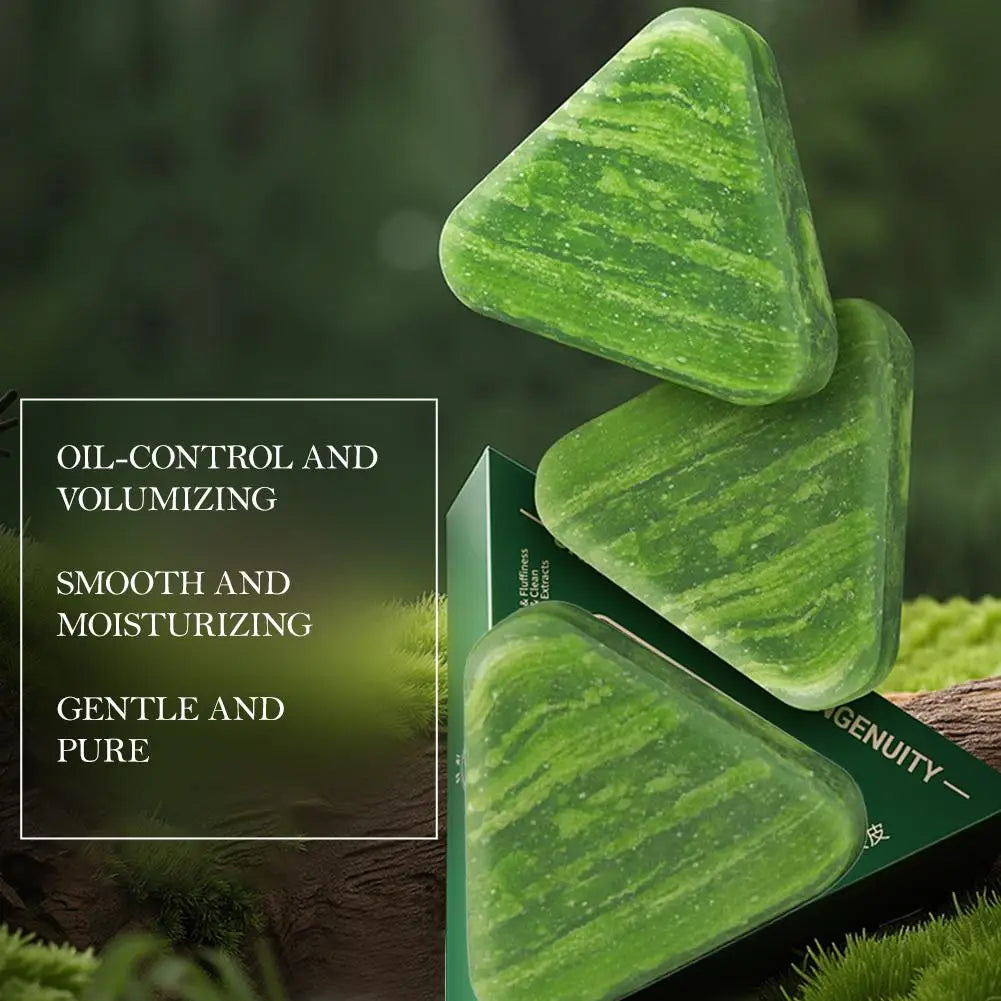 Usman Grass Shampoo Soap Cypress Leaf Polygonatum Herbal Plant Extract Refreshing Clean Oil Control & Itching 120g Peaceful Pleasures Health and Wellness
