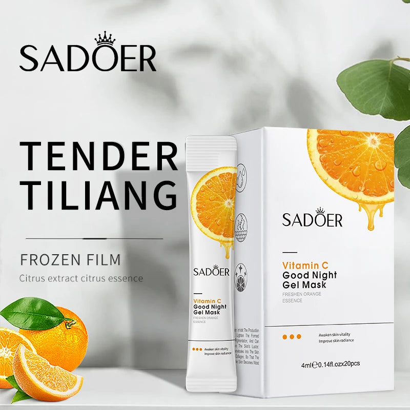 20pcs/box SADOER Sleeping Facial Masks Face Moisturizing Hydrating Anti-aging Whitening Anti Wrinkles Face Mask Facial Skin Care Peaceful Pleasures Health and Wellness
