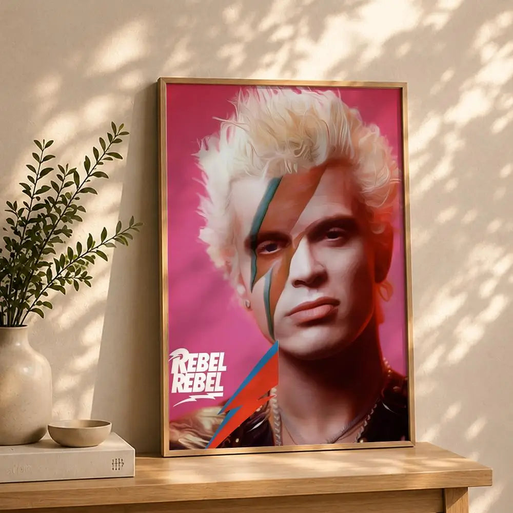 Singer B-Billy IdolS Poster HD Self Adhesive Waterproof Wall Art Ideal for Home Office Dorm Bedroom Great Gift Peaceful Pleasures Health and Wellness